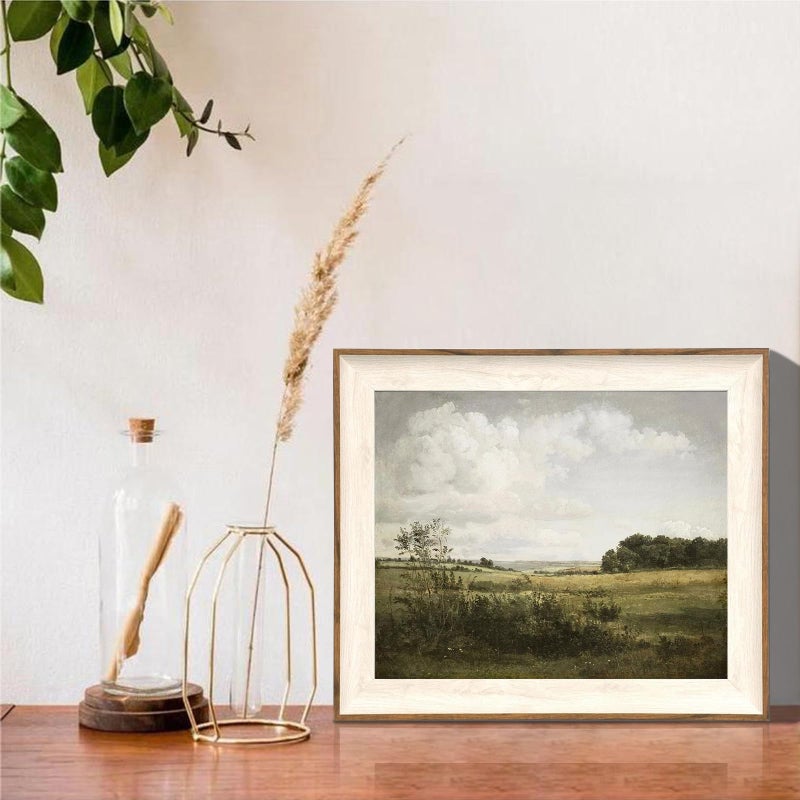 ASTRDECOR Framed Canvas Wall Art for Bedroom, Vintage Nature Wall Art for Home Decor Aesthetic, Mountain Pictures Green Wall Decor Living Room, Meadow Oil Painting Landscape Artwork Prints-10''x12'' - Image 4