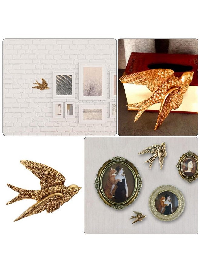 Cabilock Resin Swallow Wall Sculpture Decoration: Antique Wall Bird Figurine Decor 3D Birds Wall Art Hanging Ornament for Home Living Room Bedroom Kitchen Dining Room - Image 4