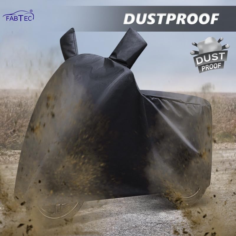 FABTEC Waterproof Scooty Body Cover Compatible with Honda Activa 125, A1 (Black) - Image 2