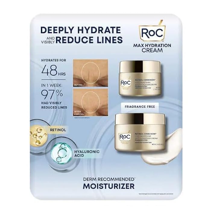 RoC Retinol Correxion Line Smoothing Max Hydration Cream 2 pack - 1.7 oz & 3.4 oz (5.1 oz total) - Image 1