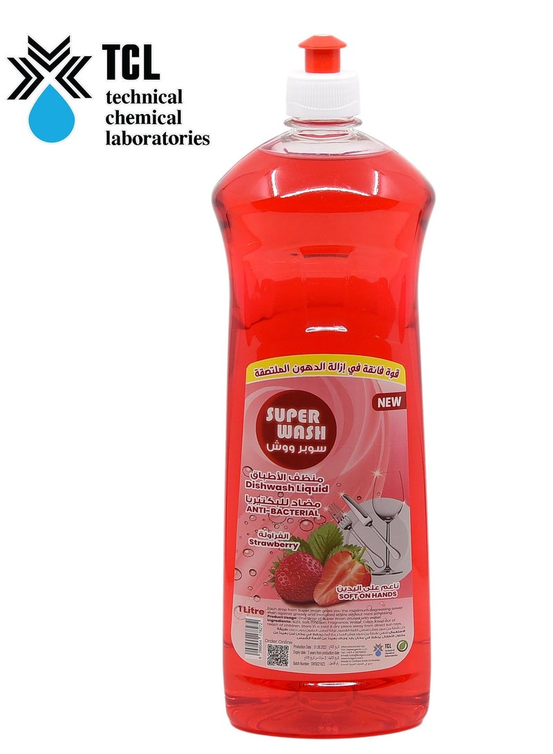 TCL Superwash Strawberry - Dishwash Liquid Soap 1LT - Image 1