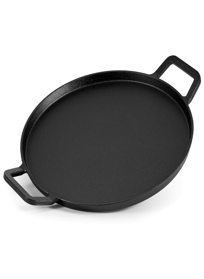 Onlyfire Chef Onlyfire Cast Iron Pizza Pan, 14 Inch Baking Pan with Handles, Pre-Seasoned Skillet Round Griddle Pan for Grill BBQ, Baking Stove and Oven - Image 1
