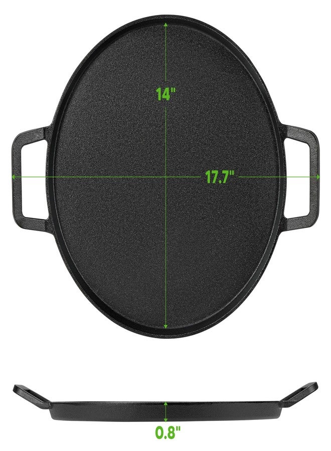 Onlyfire Chef Onlyfire Cast Iron Pizza Pan, 14 Inch Baking Pan with Handles, Pre-Seasoned Skillet Round Griddle Pan for Grill BBQ, Baking Stove and Oven - Image 3