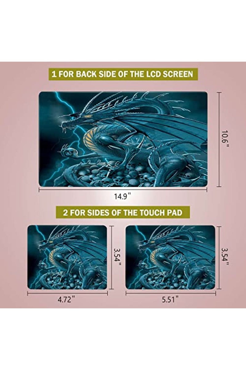 BPA Laptop Notebook Skin Sticker Cover Decal Fits 12 13 13.3 14 15 15.4 15.6 inch Protector PC | Easy to Apply, Remove and Change Styles (Pterosaur Skulls) - Image 3