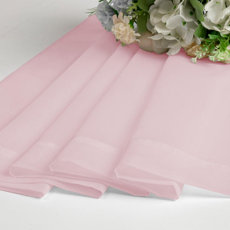 OVZME Blush Pink Sheer Curtains 45 Inches Long 2 Panels - Soft Light Filtering Window Sheer Panels for Living Room/Bedroom  Top Dual Rod Pocket  1 Pair  Each 42Wx45L Inches - Image 5