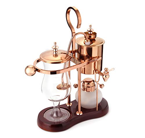 Diguo Belgian/Belgium Luxury Royal Family Balance Syphon Coffee Maker, Siphon Brewer, Elegant Design Retro-Style (Polished Rose Gold) - Image 4