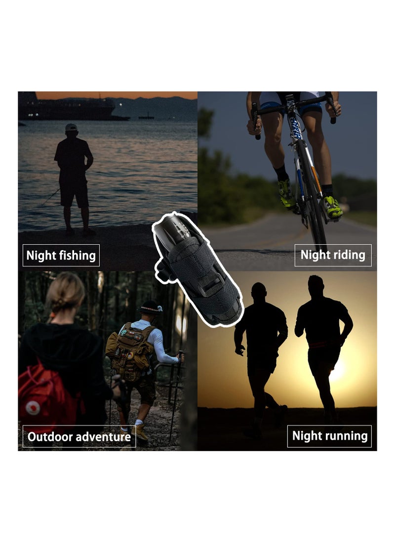 SYOSI - Rotatable Tactical Flashlight Pouch Holster, Durable Flashlight Holder with Belt Clip Tactical Torch Carry Case with 360 Degree Carabiner Reel Clip for Camping Hiking Climbing Hunting - Image 1