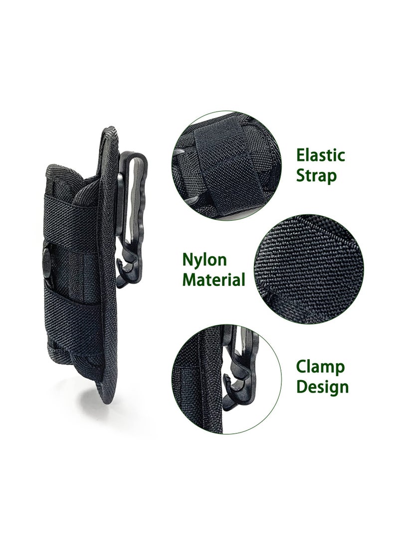 SYOSI - Rotatable Tactical Flashlight Pouch Holster, Durable Flashlight Holder with Belt Clip Tactical Torch Carry Case with 360 Degree Carabiner Reel Clip for Camping Hiking Climbing Hunting - Image 1