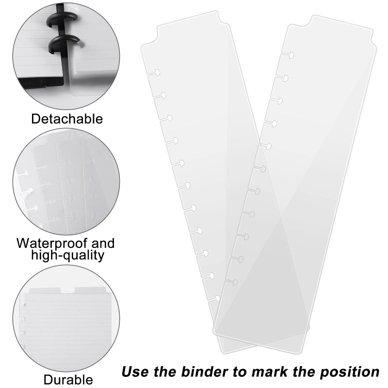 Affrolling12 Tab Discbound Dividers Classic 11 Discs Classic Planners 11 Inch Dashboard Semi-Transparent Blank Top Index Dividers Disc Bound Planner Supplies for Discbound Notebooks Office - Image 3