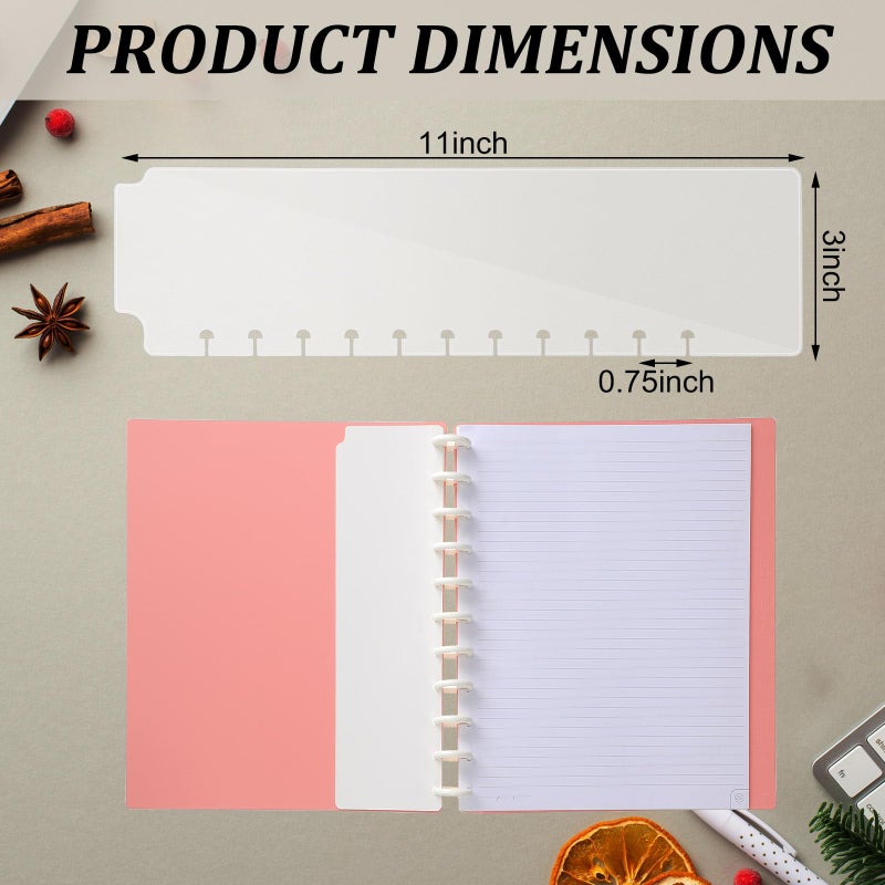 Affrolling12 Tab Discbound Dividers Classic 11 Discs Classic Planners 11 Inch Dashboard Semi-Transparent Blank Top Index Dividers Disc Bound Planner Supplies for Discbound Notebooks Office - Image 2