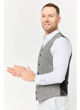 Asos Design Men Regular Fit Stripe Sleeveless Blazer, Multicolor  - Image 3