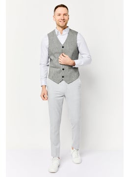 Asos Design Men Regular Fit Stripe Sleeveless Blazer, Multicolor  - Image 2