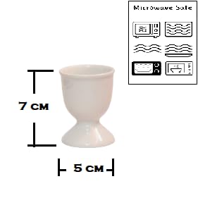 Mirakii White Porcelain Egg Cup Set of 4, for Hard & Soft Boiled Eggs or Snacks (4) - Image 3