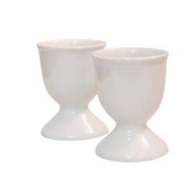 Mirakii White Porcelain Egg Cup Set of 4, for Hard & Soft Boiled Eggs or Snacks (4) - Image 2