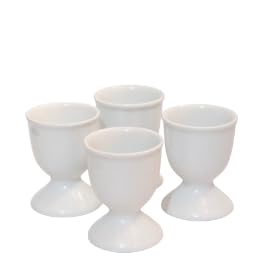 Mirakii White Porcelain Egg Cup Set of 4, for Hard & Soft Boiled Eggs or Snacks (4) - Image 1