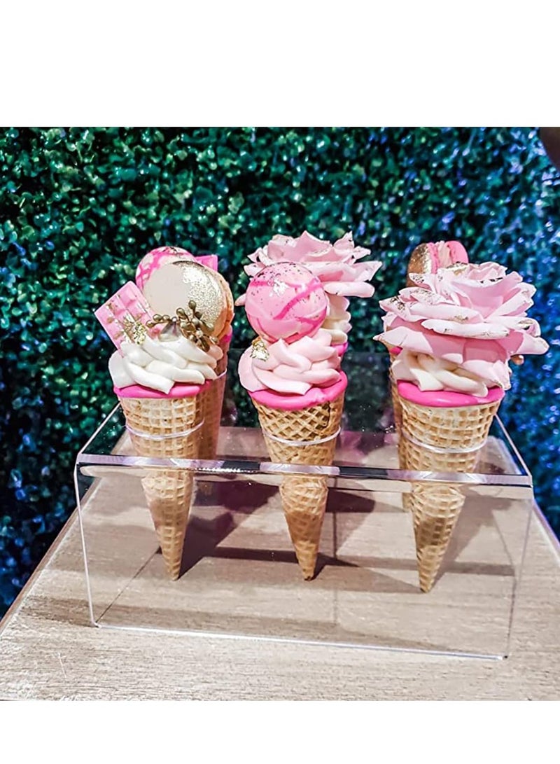 Zikra 6 Holes Ice Cream Cone Holder Stand,Clear Acrylic Cupcake Stand,Acrylic Cone Holder for Wedding, Baby Shower, Birthday Party, Anniversary - Image 4