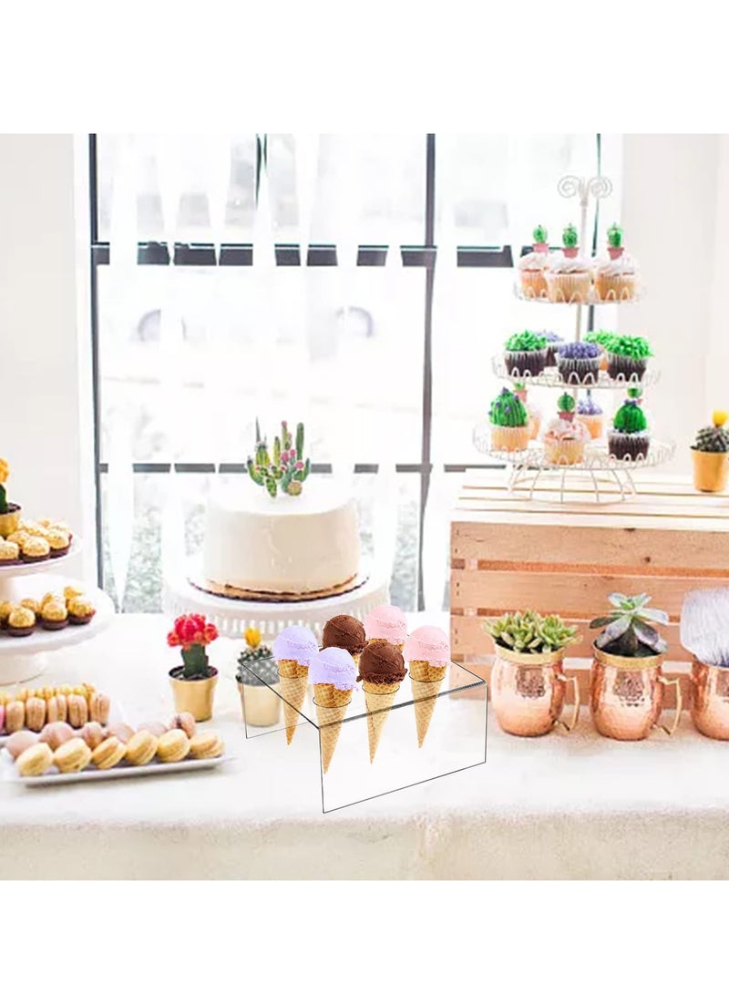 Zikra 6 Holes Ice Cream Cone Holder Stand,Clear Acrylic Cupcake Stand,Acrylic Cone Holder for Wedding, Baby Shower, Birthday Party, Anniversary - Image 5