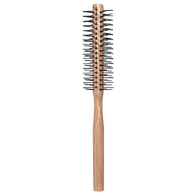 FOMIYES Wooden Comb Round Hair Brush Mini Quiff Roller for Women Men Thin Hair Bangs Beard Styling Lifting Curling Hairstyling Tool