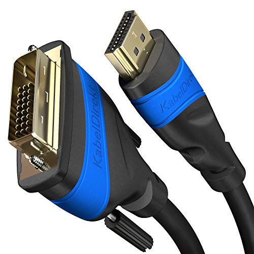 KabelDirekt HDMI DVI Adapter Cable with A.I.S. Signal-Interference Protection – 25ft (bi-Directional DVI-D 24+1/HDMI Monitor Cable, PC/Laptop to Monitor/TV, Full HD/1080p) by CableDirect - Image 1