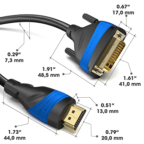 KabelDirekt HDMI DVI Adapter Cable with A.I.S. Signal-Interference Protection – 25ft (bi-Directional DVI-D 24+1/HDMI Monitor Cable, PC/Laptop to Monitor/TV, Full HD/1080p) by CableDirect - Image 5