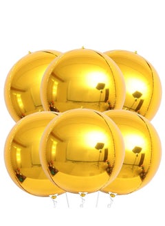 KATCHON KatchOn, Huge Gold Balloons Set - 22 Inch, Pack of 6 | 4D Sphere Gold Foil Balloons | Gold Mylar Balloons, Gold Birthday Decorations  - Image 1