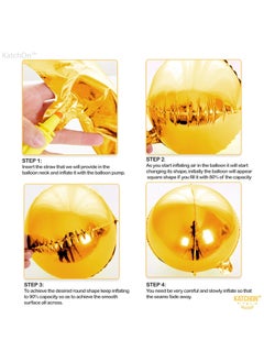 KATCHON KatchOn, Huge Gold Balloons Set - 22 Inch, Pack of 6 | 4D Sphere Gold Foil Balloons | Gold Mylar Balloons, Gold Birthday Decorations  - Image 5