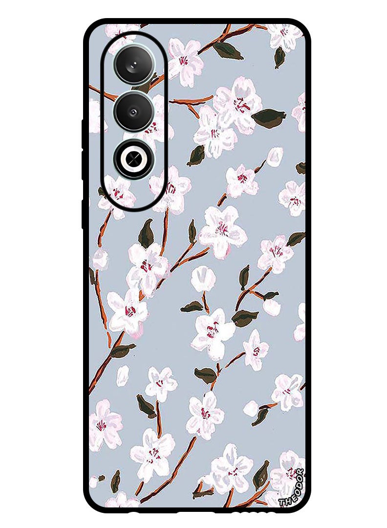 Theodor Protective Case Anti Scratch Shock Proof Bumper Cover For Oppo K12 White Flower - Image 1