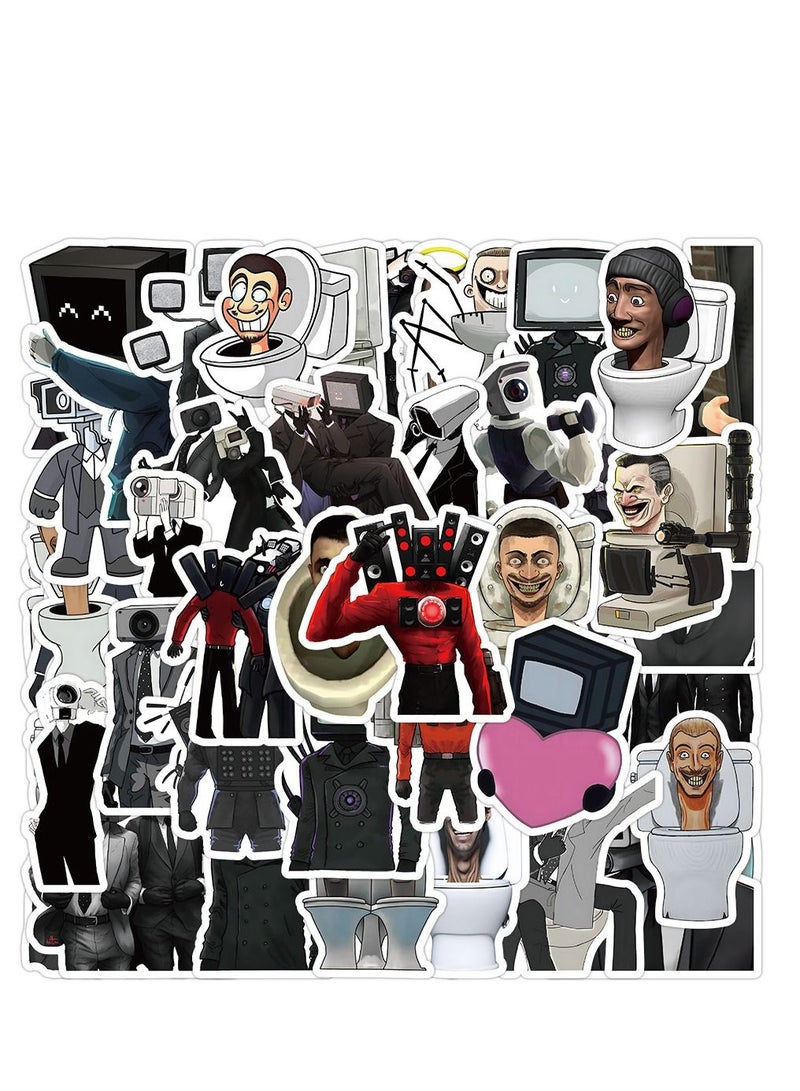 150 Pcs Random Toilet Man And Monitor Skibidi Toilet Game Cartoon Water Cup Waterproof Decoration Graffiti Stickers For Laptop Water Bottle Phone Skateboard Bike  - Image 1