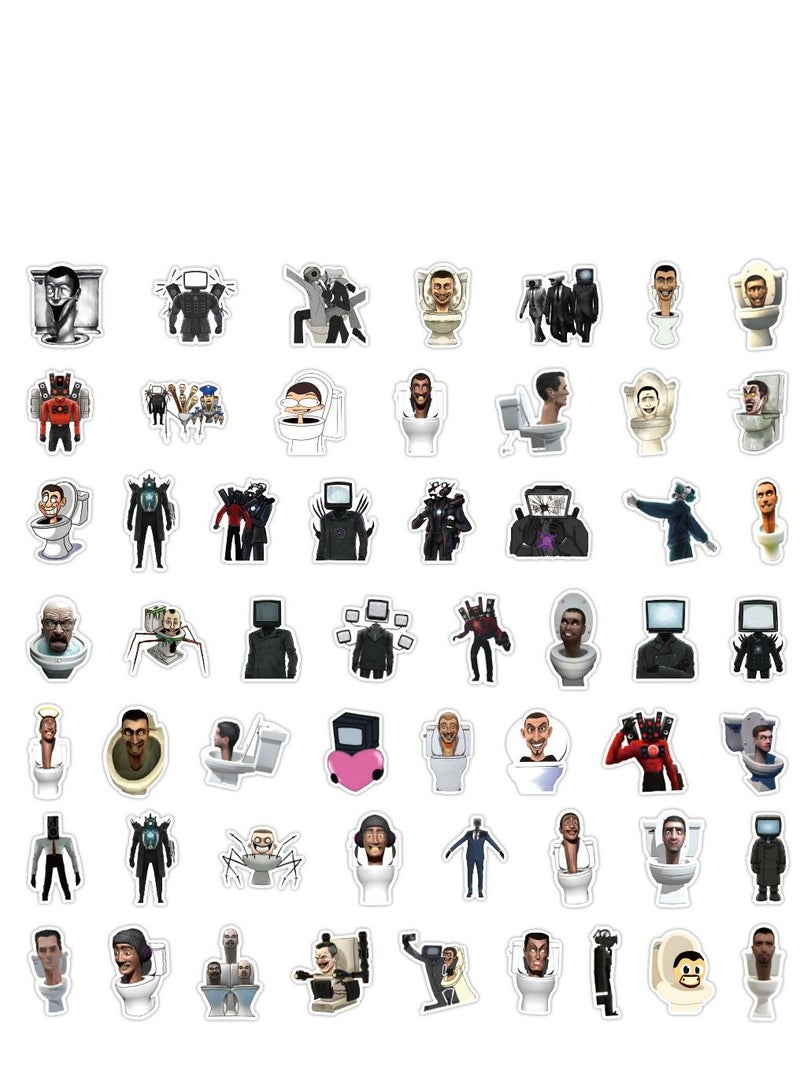 150 Pcs Random Toilet Man And Monitor Skibidi Toilet Game Cartoon Water Cup Waterproof Decoration Graffiti Stickers For Laptop Water Bottle Phone Skateboard Bike  - Image 3