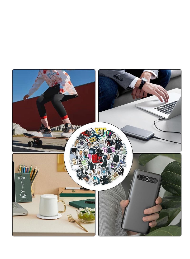 150 Pcs Random Toilet Man And Monitor Skibidi Toilet Game Cartoon Water Cup Waterproof Decoration Graffiti Stickers For Laptop Water Bottle Phone Skateboard Bike  - Image 5