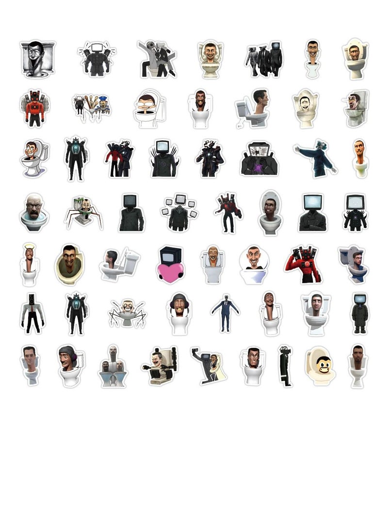150 Pcs Random Toilet Man And Monitor Skibidi Toilet Game Cartoon Water Cup Waterproof Decoration Graffiti Stickers For Laptop Water Bottle Phone Skateboard Bike  - Image 2