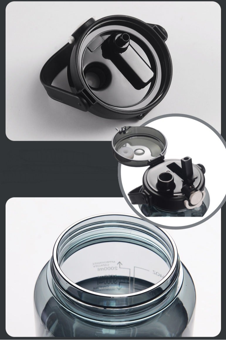 2L large capacity water bottle, special for fitness and sports, can be used outdoors, made of PC material, BPA-free, with a handle 2000ml - Image 5