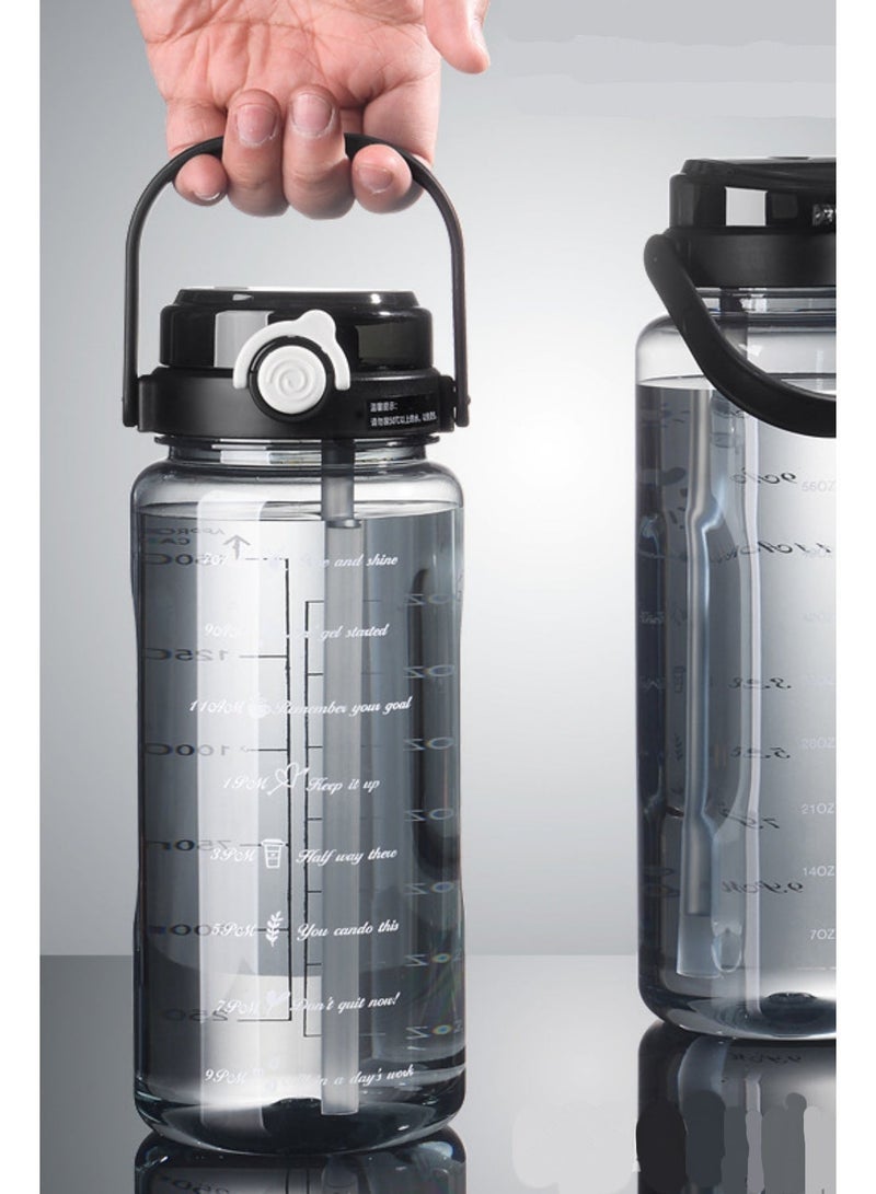 2L large capacity water bottle, special for fitness and sports, can be used outdoors, made of PC material, BPA-free, with a handle 2000ml - Image 2