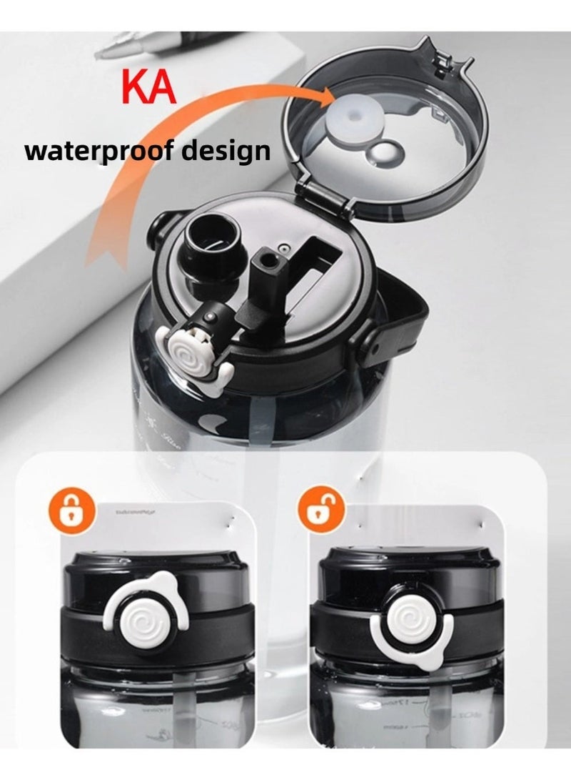 2L large capacity water bottle, special for fitness and sports, can be used outdoors, made of PC material, BPA-free, with a handle 2000ml - Image 5