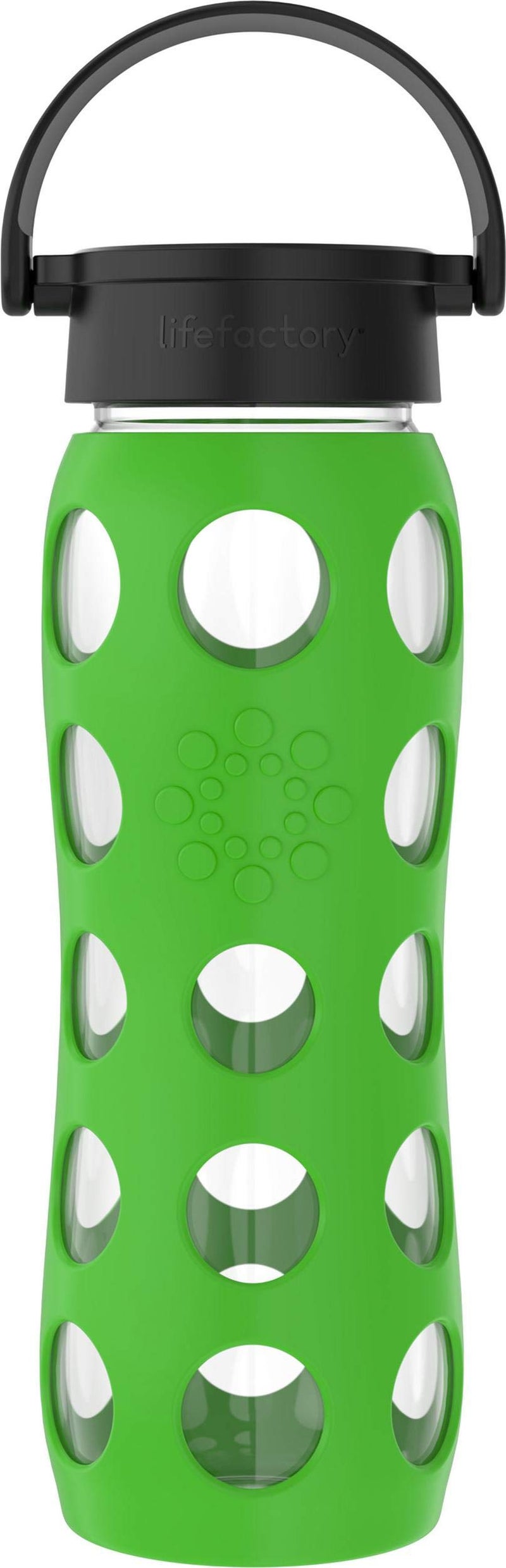 Lifefactory 22Ounce BPAFree Glass Water Bottle with Classic Cap and Protective Silicone Sleeve Moss