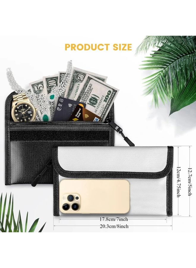 White Fireproof Money Bag Water Resistant Document Safe For Cash Valuables - Image 5