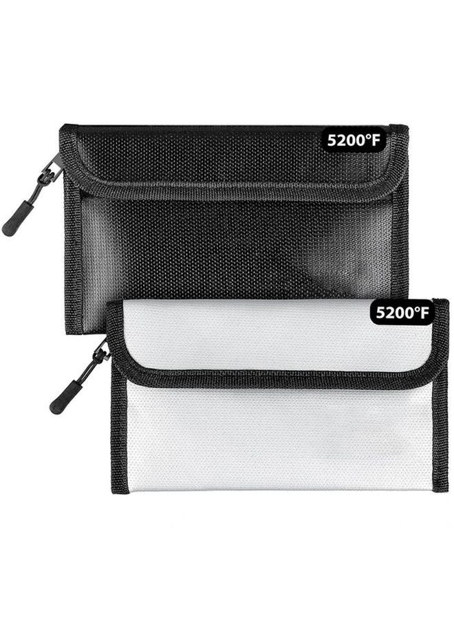 White Fireproof Money Bag Water Resistant Document Safe For Cash Valuables - Image 3