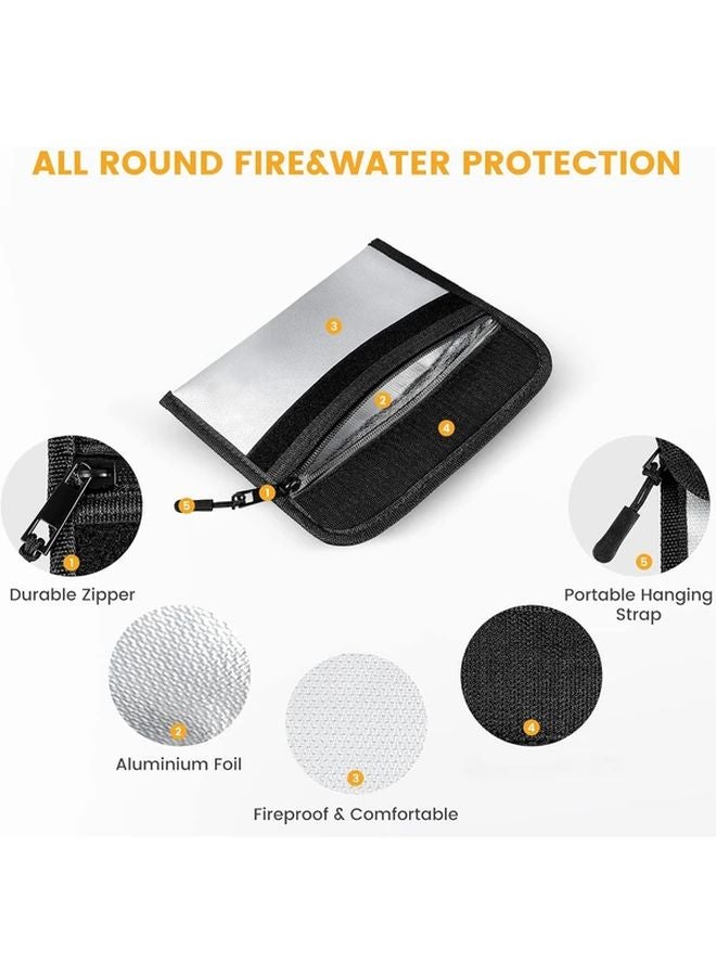 White Fireproof Money Bag Water Resistant Document Safe For Cash Valuables - Image 4
