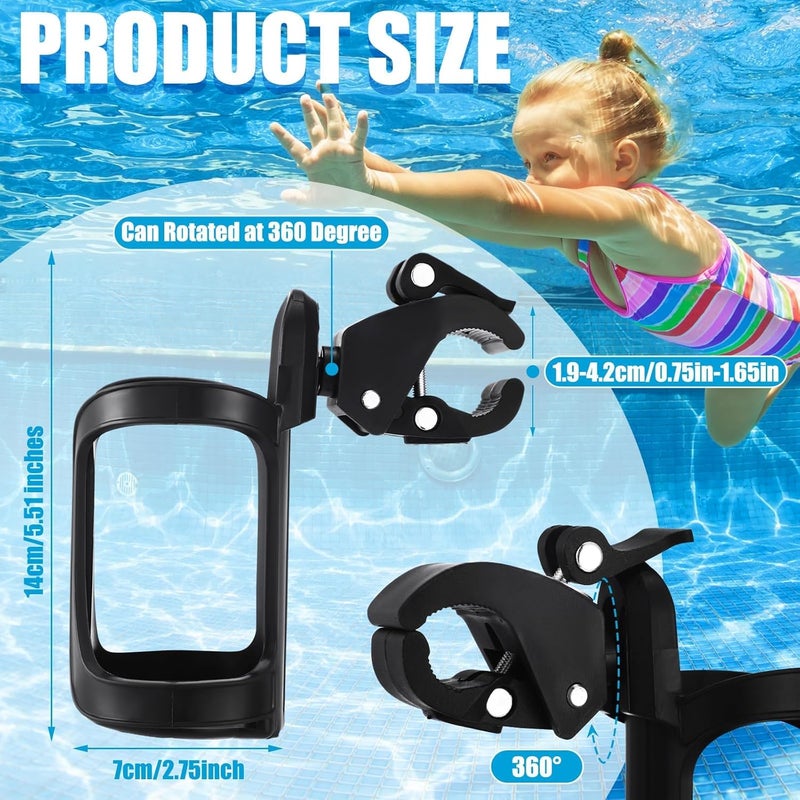 SOLARAE 4 Pcs Poolside Cup Storage Holders for Above Ground Pools Plastic Pool Drink Holder No Spill Pool Cup Holders Fits 2 Inch or Less Round Top for Pool Accessories, Black - Image 4
