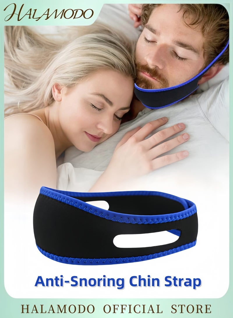Adjustable Anti-Snoring Chin Strap Breathable Snore Reducing Jaw Support for Men and Women Snoring Prevention Device Sleep Aid for Mouth Breathing - Image 1