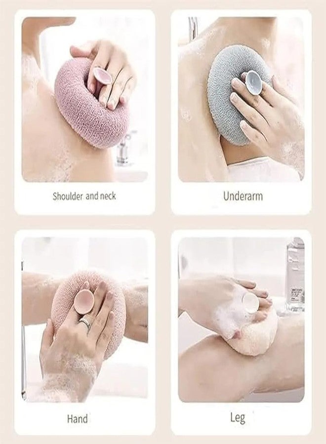RUJVE Super Soft Bath Loofah with Suction Cup, Round Mesh Shower Sponge Scrubber for Women & Men, Deep Cleansing Body Wash Exfoliator,Reusable Bathing Sponge for Smooth Scrubber for Body & Fresh Skin - Multicolor - Image 4