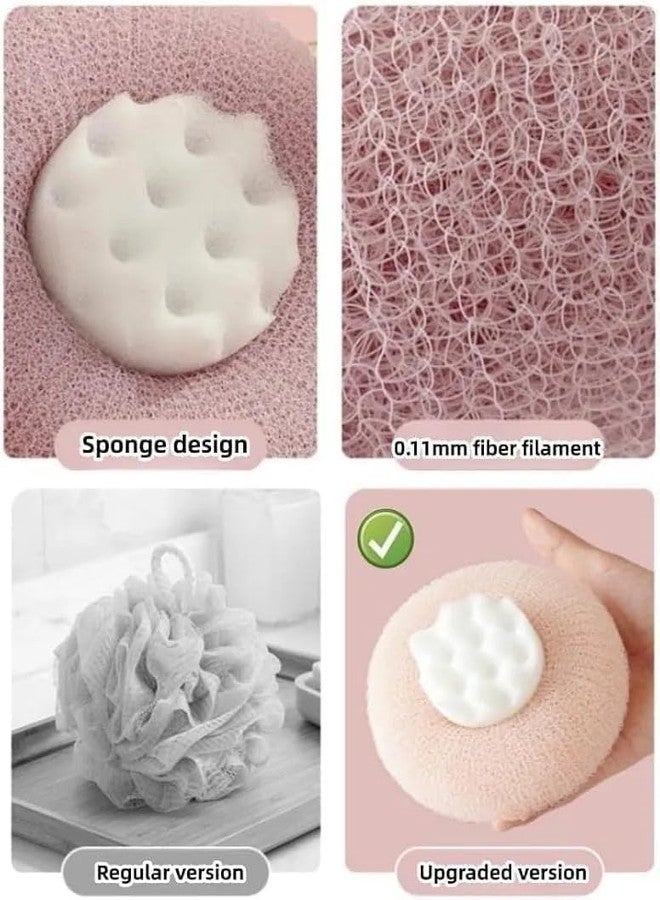 RUJVE Super Soft Bath Loofah with Suction Cup, Round Mesh Shower Sponge Scrubber for Women & Men, Deep Cleansing Body Wash Exfoliator,Reusable Bathing Sponge for Smooth Scrubber for Body & Fresh Skin - Multicolor - Image 2