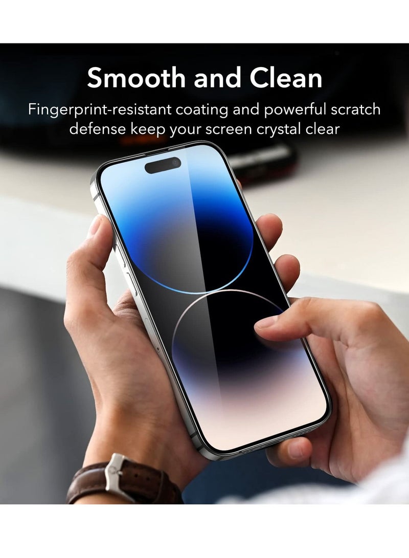 BORTONY Pack of 2 Tempered Glass Screen Protector (14 Pro) Film Full Coverage Edge to Edge Case Friendly 9D Screen Protector For Apple iPhone 14 Pro 6.1'' Clear/BLACK - Image 3