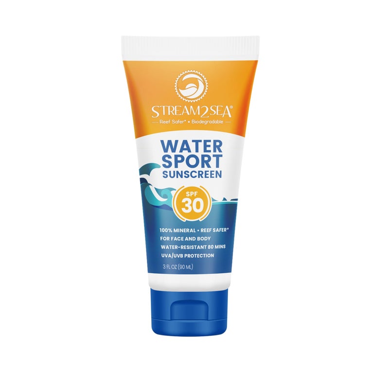 STREAM 2 SEA SPF 30 Biodegradable Mineral Sunscreen, 3 Fl oz Non-Greasy and Moisturizing Reef Safe Sunscreen For Face Protection and Body Against UVA and UVB - Image 1