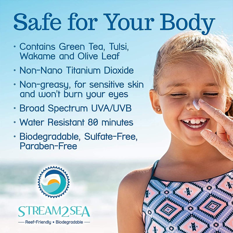 STREAM 2 SEA SPF 30 Biodegradable Mineral Sunscreen, 3 Fl oz Non-Greasy and Moisturizing Reef Safe Sunscreen For Face Protection and Body Against UVA and UVB - Image 2