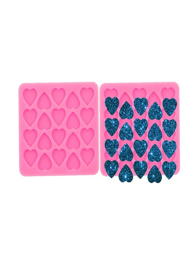73Hours 2Pc Mini Studs Heart Molds for DIY Resin With Epoxy Crafts, Crafting Fondant Sugarcraft Chocolate Silicone Mold For Cake - Image 1