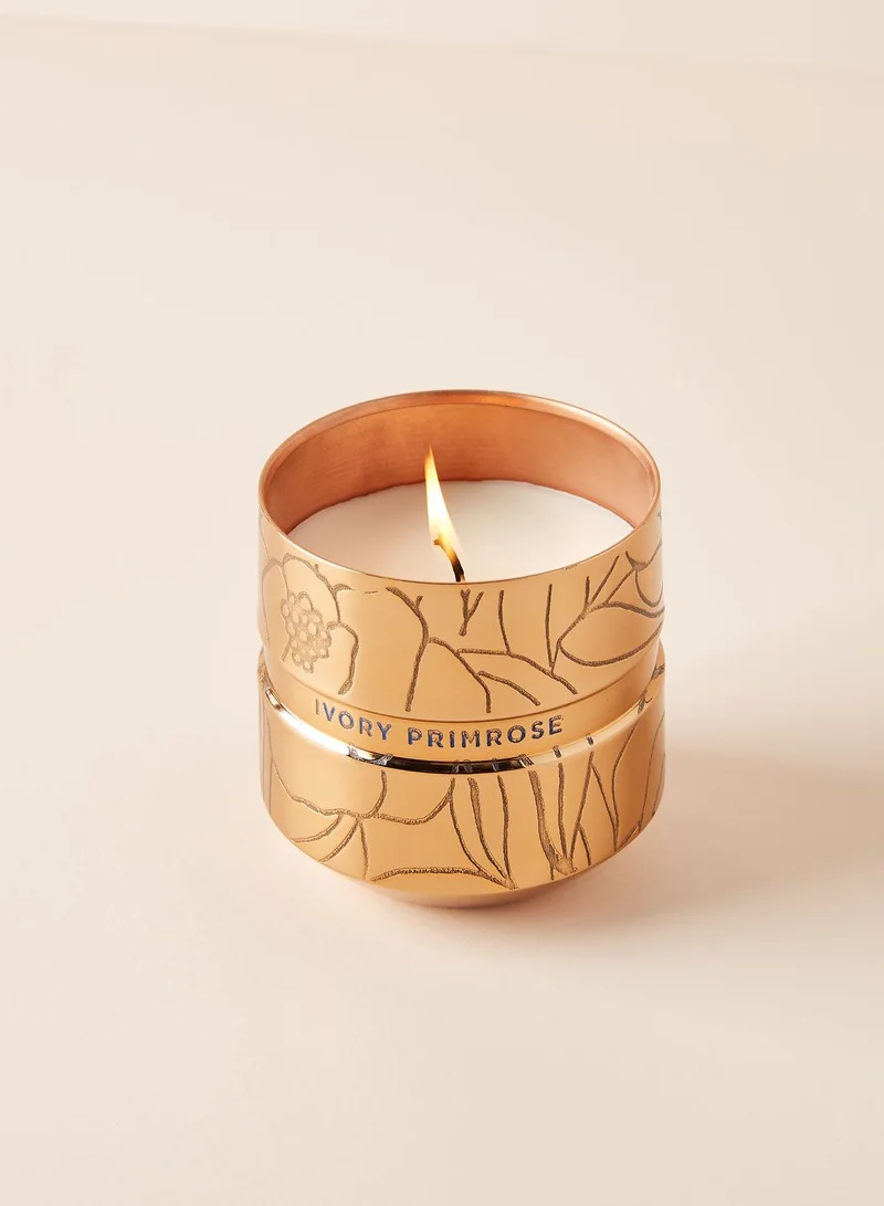 Anthropologie Home Small Etched Flora Candle