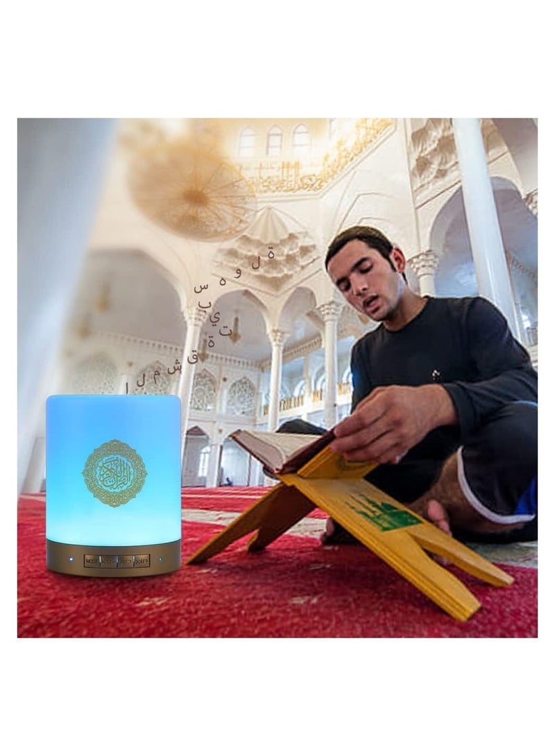 Quran Speaker Touch Lamp, 4 in 1 Bluetooth Speaker with 7 Colors LED Light, Quran Recitations and Song, FM Broadcast - Image 3