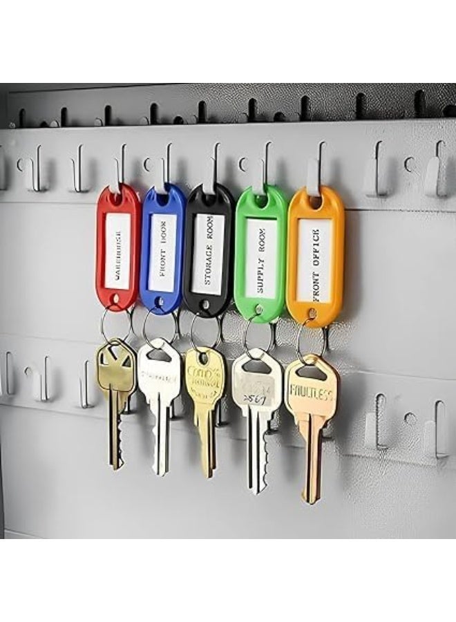 Multi Color Plastic Key Tags with Split Metal Ring and Name ID Card – Perfect for Organizing Keys, Memory Cards, Bags Easily and Neatly (Multicolor) (20) - Image 5