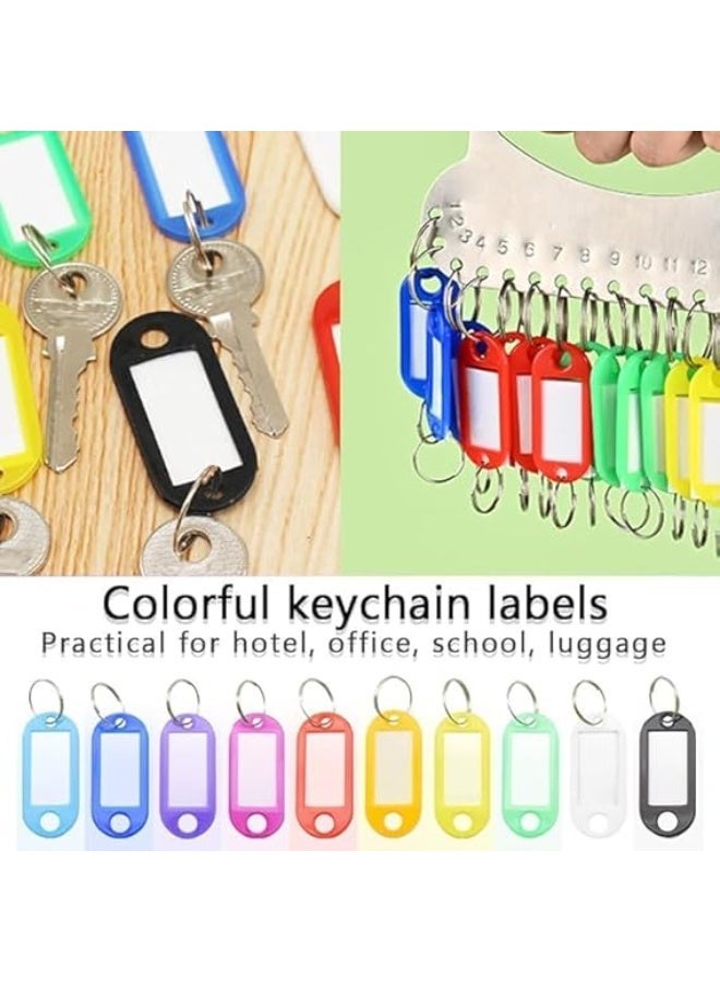 Multi Color Plastic Key Tags with Split Metal Ring and Name ID Card – Perfect for Organizing Keys, Memory Cards, Bags Easily and Neatly (Multicolor) (20) - Image 4